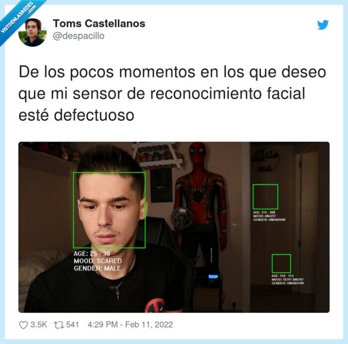 reconocimiento facial,defectuoso,momentos,sensor,muertos