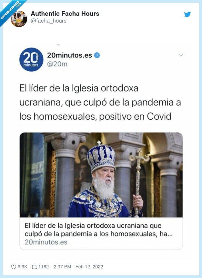 pandemia,culpable,lider,iglesia ortodoxa
