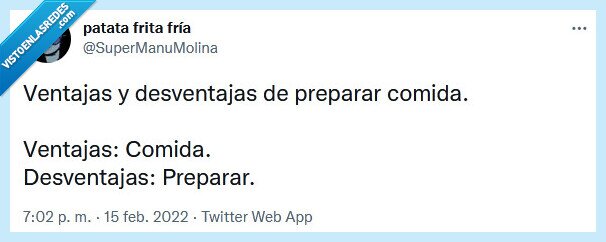 comida,preparar,ventajas,desventajas