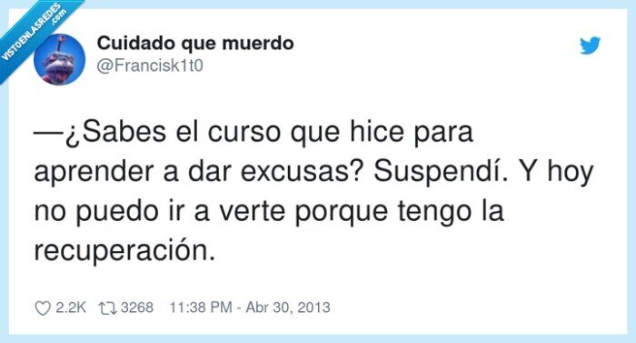 recuperación,suspender,aprender,excusas