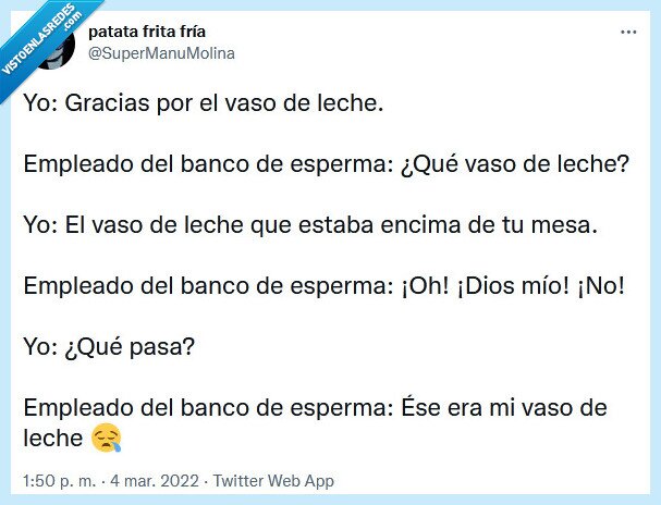 leche,vaso,esperma,banco