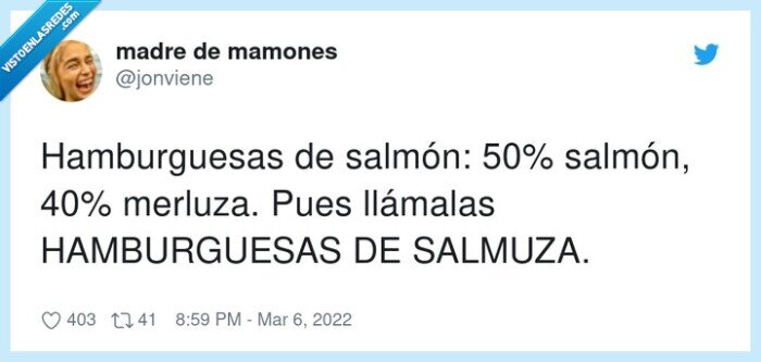 hamburguesas,salmón,merluza,salmuza