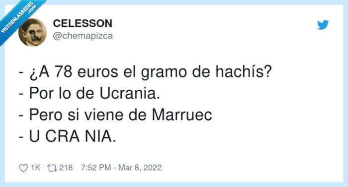 hachís,ucrania,marruecos,gramo,caro,precio
