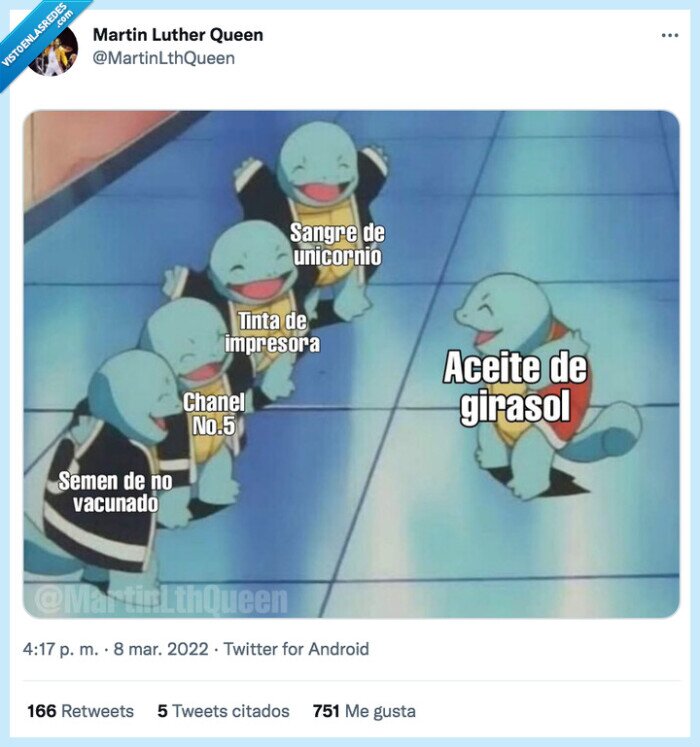 aceite de girasol,caro,squirtle