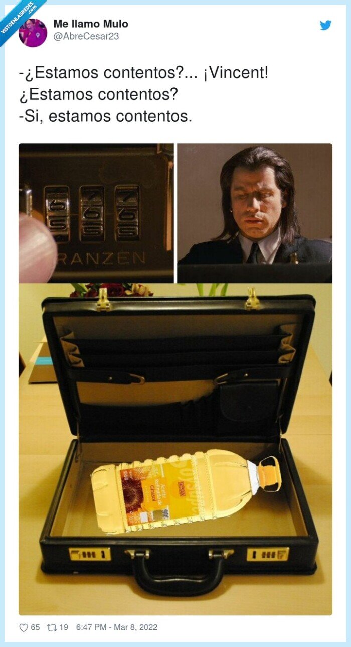 aceite de girasol,caro,pulp fiction