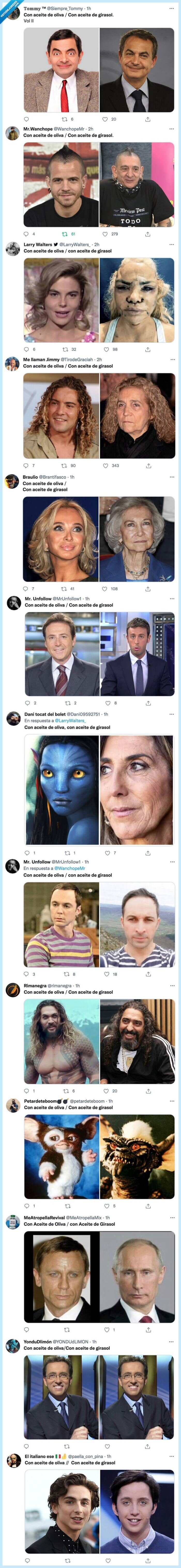 girasol,fritos,aceite de girasol,aceite de oliva,cambio