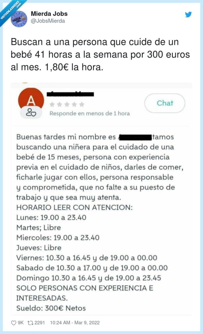 cuidar bebe,trabajo,niñera