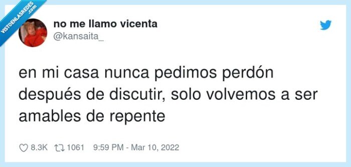 discutir,después,perdón,amables