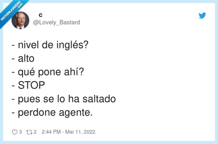 saltarse,inglés,stop,agente