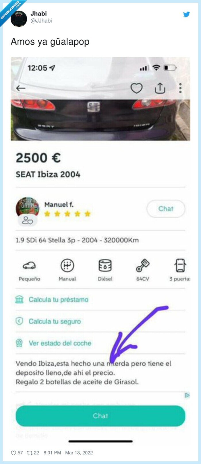 venta,wallapop,seat ibiza,gasolina