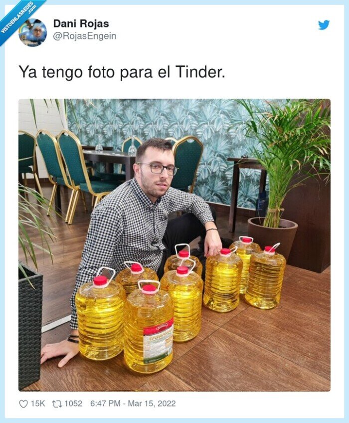 tinder,aceite de girasol,foto,rico