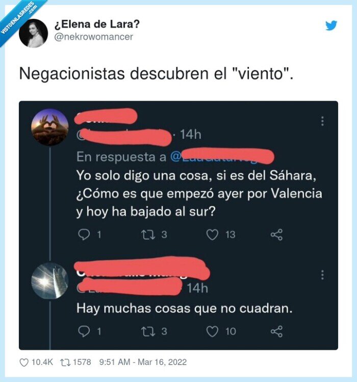 negacionistas,calima,arena,viento