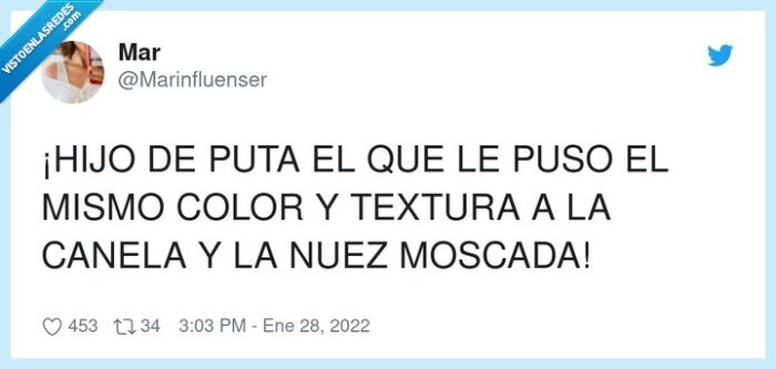 textura,nuez moscada,canela,mismo color