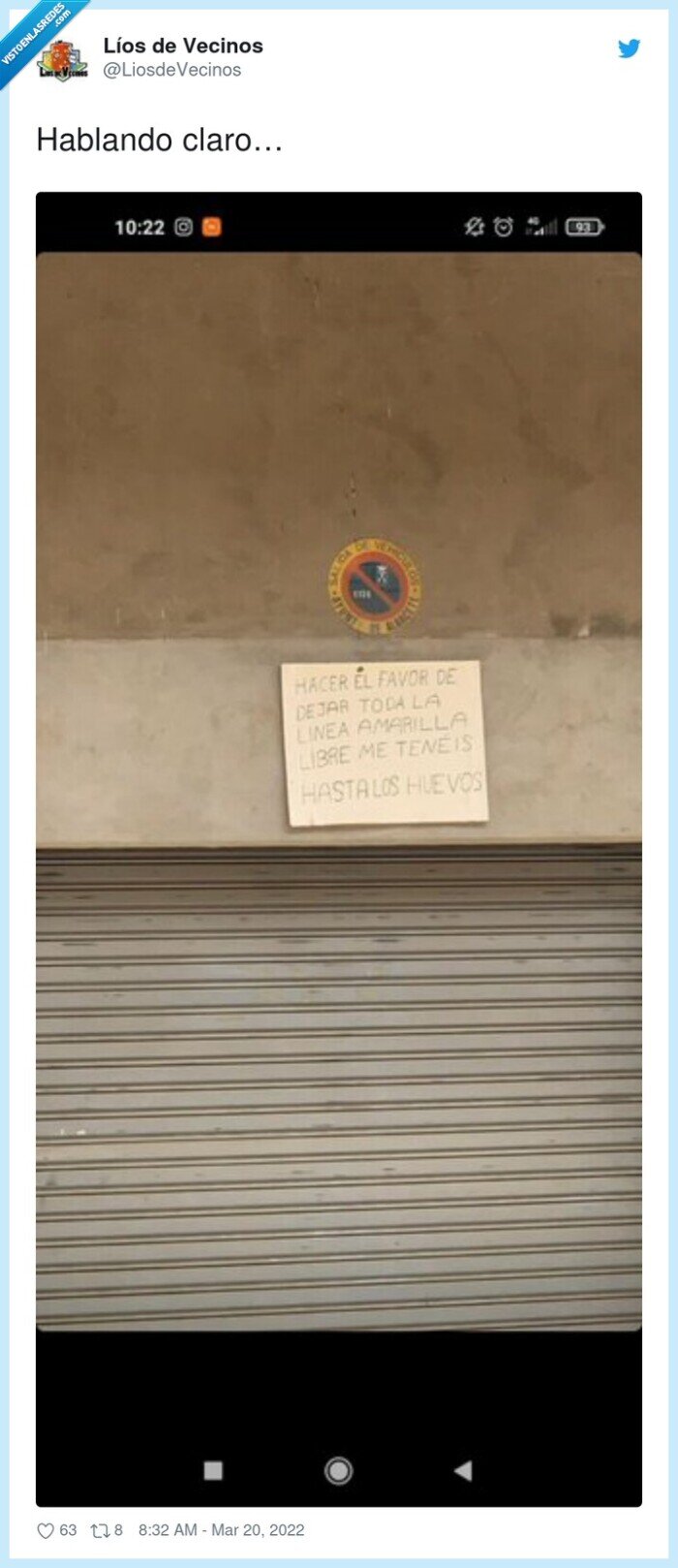 vado,parking,garaje,linea amarilla