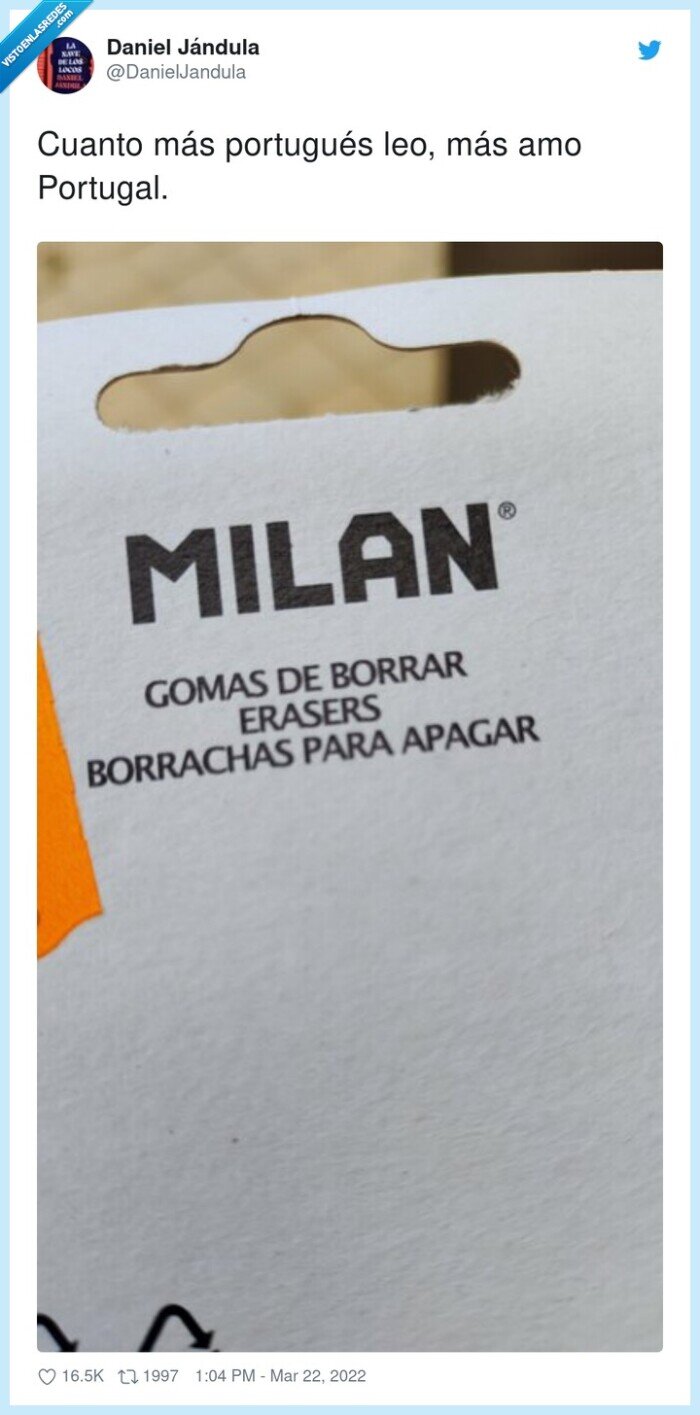 portugu&eacute;s,portugal,milan,goma de borrar