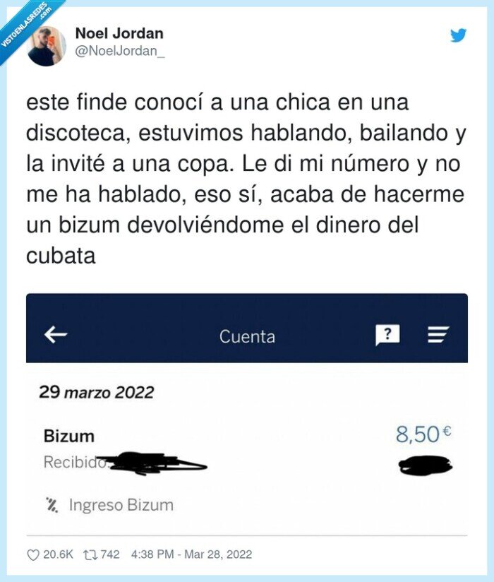 devolver,discoteca,bizum,ligar,chica,hablar,bailar