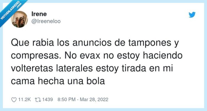 volteretas laterales,compresas,evax,anuncios,tampones