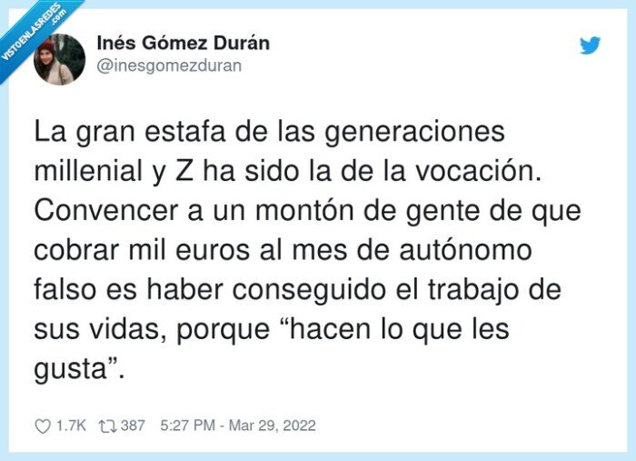 generaciones,conseguido,autónomo,millenial,vocación,convencer
