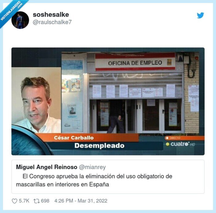 cesar carballo,paro,coronavirus