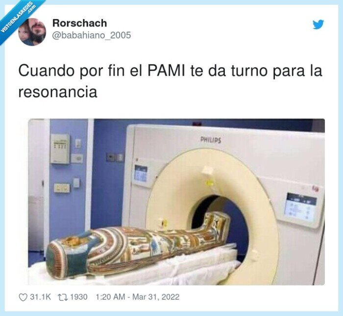 resonancia,momia,turno,retraso