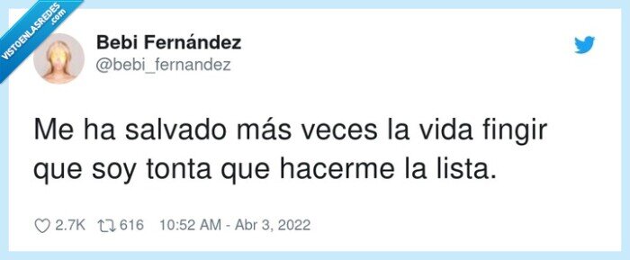 salvar,fingir,tonta,lista