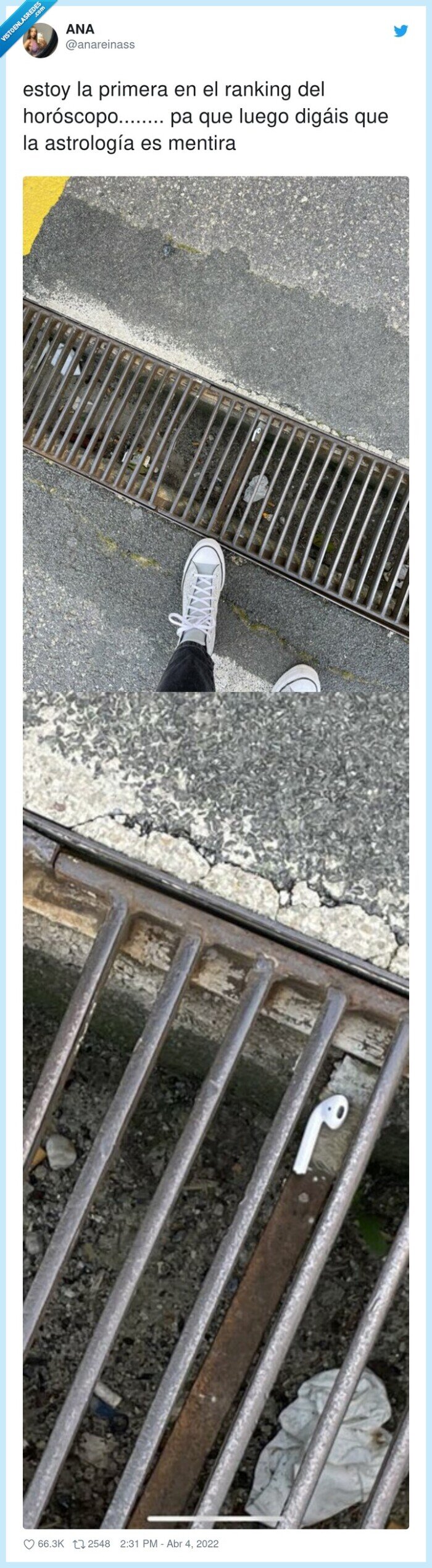 astrología,horóscopo,airpods,alcantarilla,caer,suerte