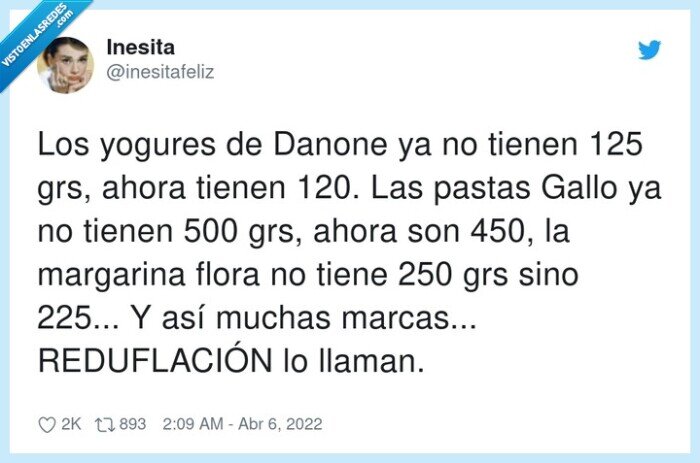 reduflación,margarina,yogures,estafa,reducir,cantidad