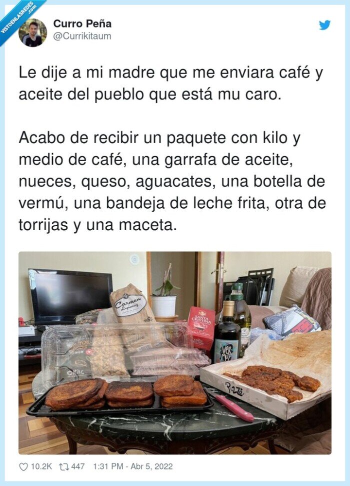 aguacates,torrijas,garrafa,bandeja,vermú,regalo