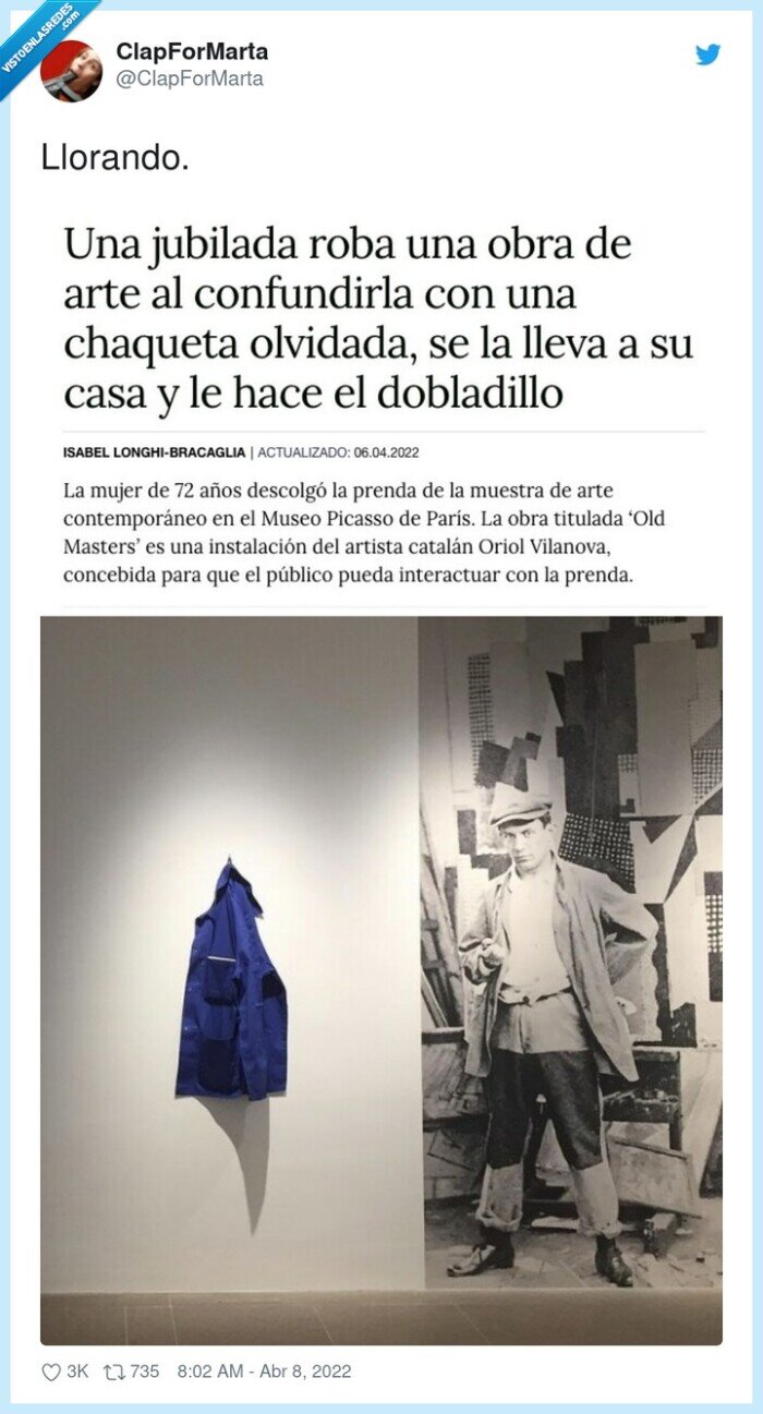 abuela,confundir,chaqueta,olvidada,museo