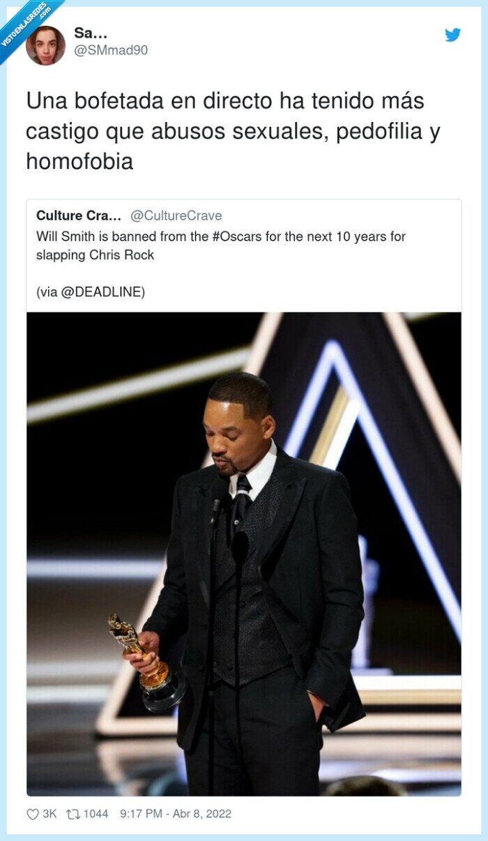 will smith,homofobia,bofetada,oscars,castigo,baneo,chris rock