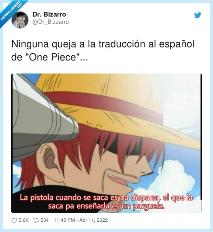 traducción,español,pistoleros del eclipse,queja,one piece