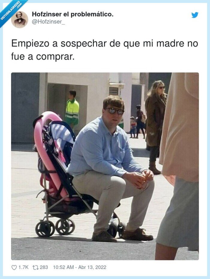 madre,carrito,crecido,hombre