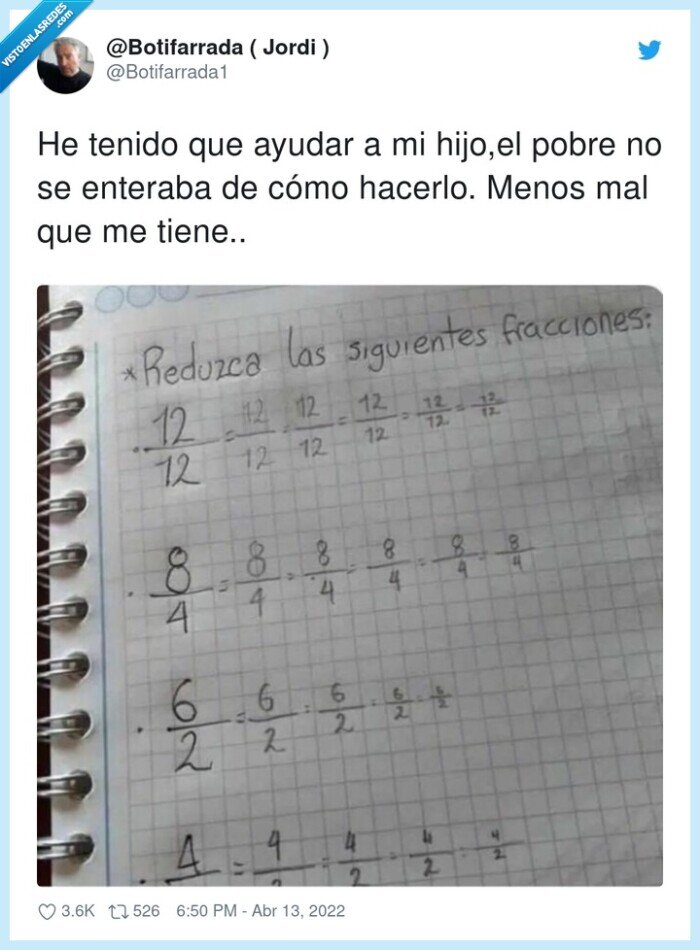 hijo,matemáticas,fracciones,reducir