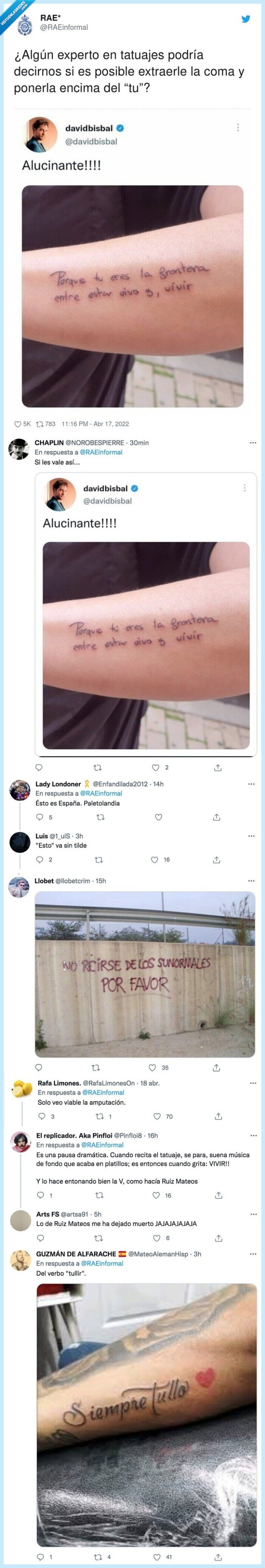 tatuajes,david bisbal,cutre,ortografía,faltas