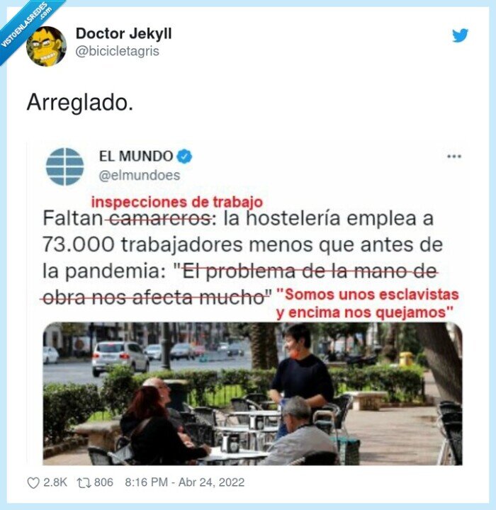 hosteleria,camareros,esclavitud