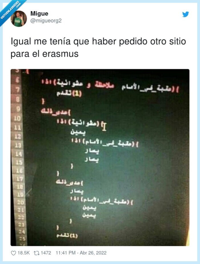 erasmus,programación,idioma,árabe