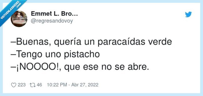 paracaídas,pistacho,abrirse