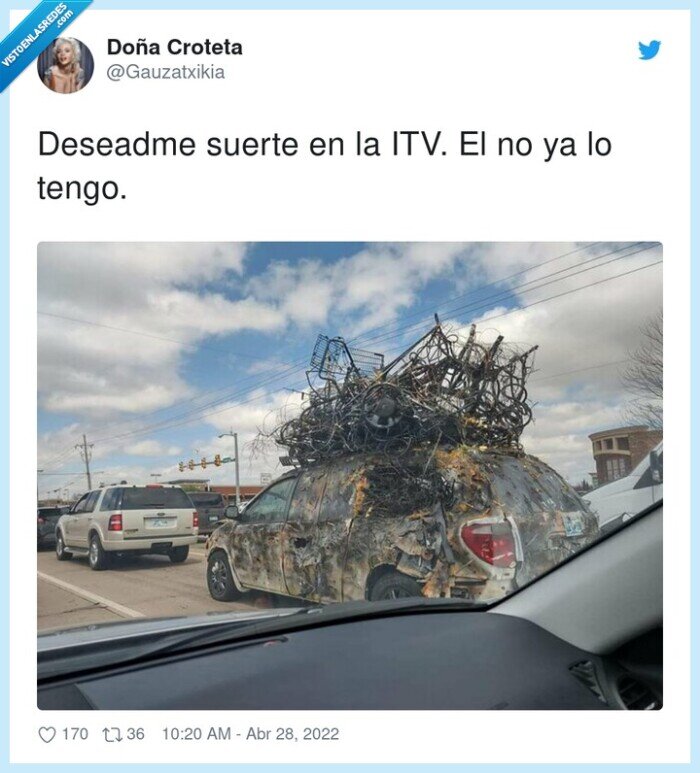 suerte,coche,rebentado,itv