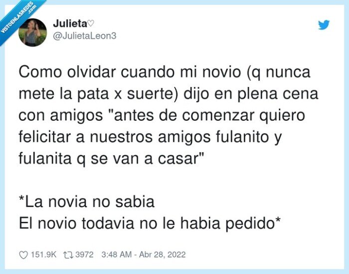 felicitar,fulanita,fulanito,pedida de mano,metida de pata