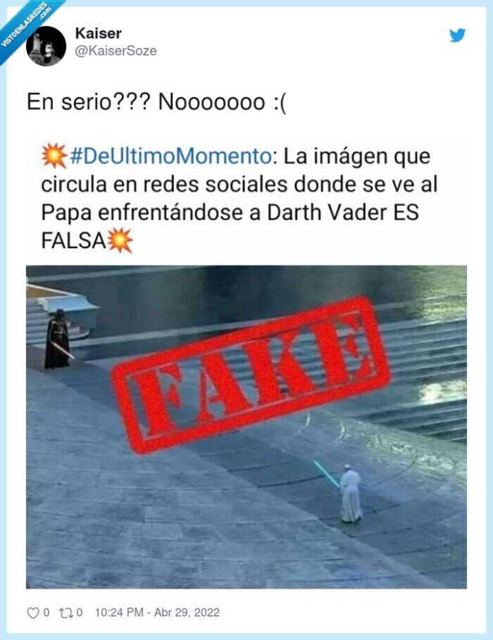 fake,noticia,darth vader,papa