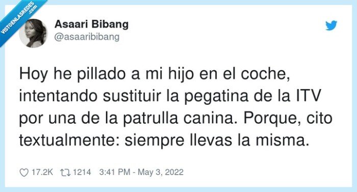 itv,sustituir,pegatina,patrulla,siempre