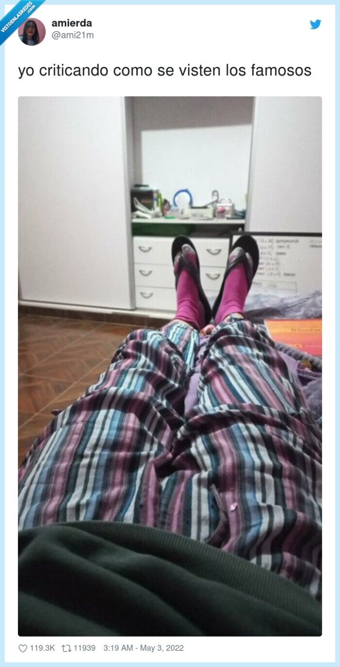 criticando,famosos,ropa,vestirse,pijama