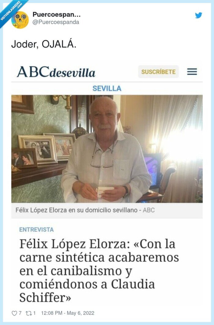 carne sintética,claudia schiffer