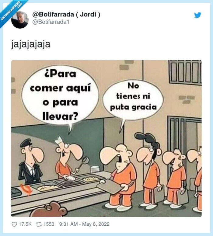 cárcel,comida,repartir,llevar,comer aquí