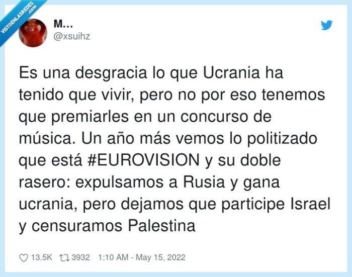 #eurovision,premiarles,censuramos,politizado,ucrania,palestina