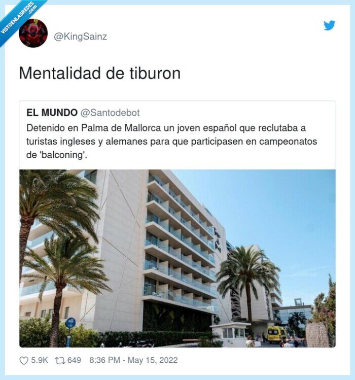 mentalidad,tiburon,balconing,reclutar,turistas