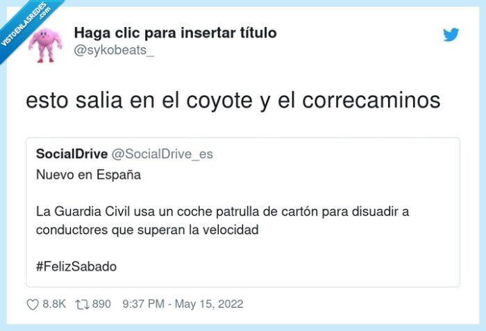 correcaminos,coyote,policía,coche patrulla,cartón