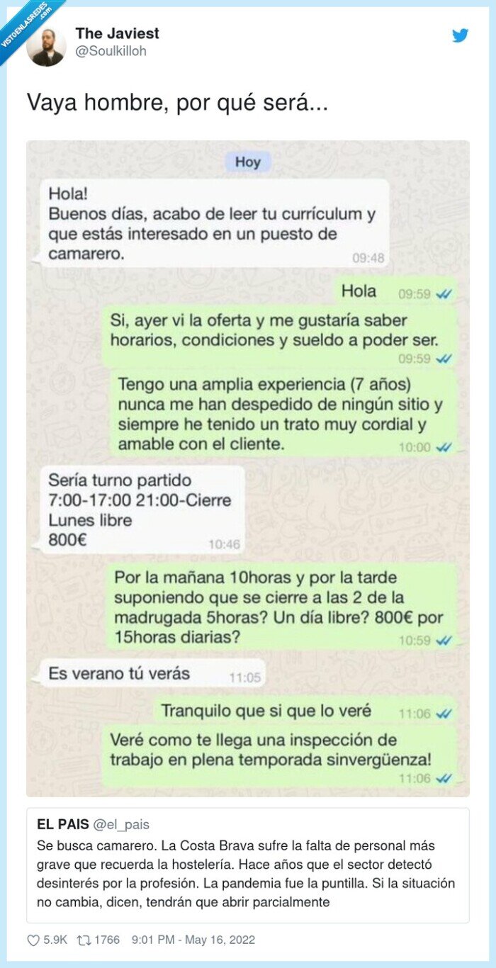 camareros,hostelería,abuso,trabajo