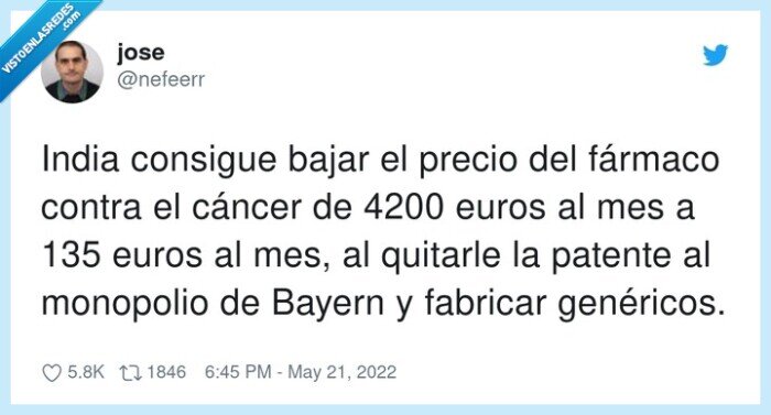 genéricos,monopolio,quitar,fabricar,fármaco,bayern