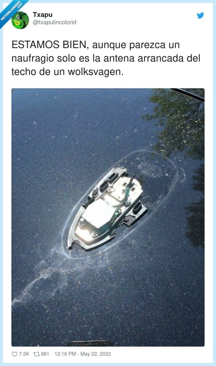 wolkswagen,naufragio,antena,barco,coche